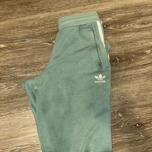 Adidas Women Teal Joggers with White Stripes